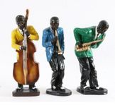 3 handmålade antika jazz skulpturer, 1900-tal