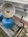 gasolvärmare med flera gasoltuber, En med gasol 2  tomma