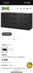 IKEA Nordli Byrå svart/antracit 9 lådor