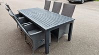 Utemöbel bord med sex stolar