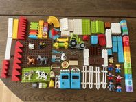 Duplo Lego i fint skick - gubbar, djur, traktor, hus mm