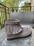 Minnetonkas, GREY, HI TOP BACK ZIP BOOT, strl 41