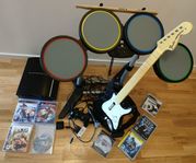 PS3 paket, Konsol, Guitar och Trumset 