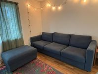 IKEA Vimle bäddsoffa + fotpall – som ny!