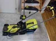 RYOBI gräsklippare, trimmer, batteri + laddare