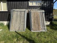 Hundgård galvat stål 28 sektioner + dörr