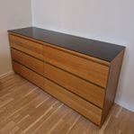 Ikea Malm byrå 6 lådor + glasskiva 