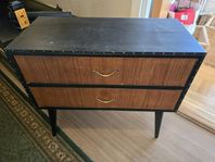 Byrå 2 lådor, teak 1950-tal
