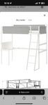 IKEA Vitval Loftsäng med arbetsskiva, vit/ljusgrå, 90x200 