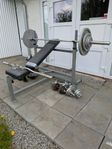 Gym skivstång vikter hantlar bänkpress curlstång 