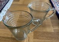Kannor 2 st - Pressglas - Rökfärgade - Gamla
