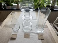 Vaser i glas + vinkaraff 