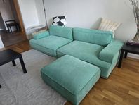 Soffa med fotpall 3,5 sits, 260 cm