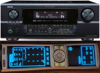 17kg Denon AVR-3805 med original touchscreen fjärrkontroll