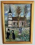 Tavla konstnär Harriet Hultkrantz motiv Ekers kyrka Örebro