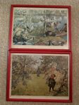 Carl Larsson posters i ramar  två stycken 