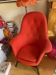 orangeröd Fåtölj Benarp Ikea retro