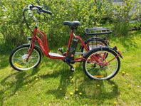 NY 3hjulig elcykel 6 växlar rödmetalick