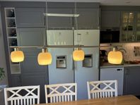Pendel kökslampa vit/stål