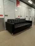 IKEA Karlstad bäddsoffa i svart äkta läder