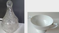 Vacker glasskål med lock + skål Rosenthal
