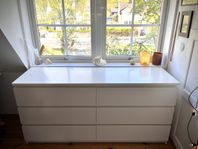 IKEA Malm byrå 160 cm 6 lådor vit