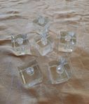 6st fina ljusstakar i glas