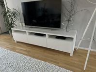 Tv-bänk, vit/Lappiken med Glas Ikea 