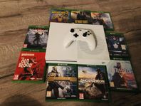 Xbox one S 1TB med 9 spel och handkontroll 