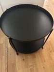 Soffbord - stort brickbord i svart metall (60cm diameter)