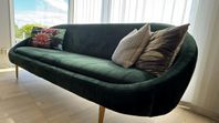 Soffa tresits, grön sammet 