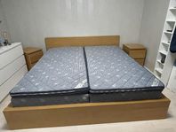 Ikea Malm säng + sängbord + malm byrå 