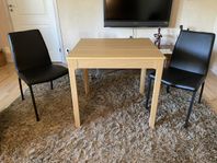 Bord utdragbart + 2 stolar