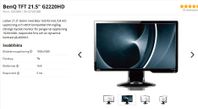 Datorskärm Benq   GÖR KLIPPET