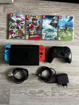 NINTENDO SWITCH + 4 SPEL & PRO