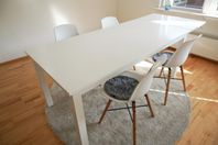 Vitt matbord med förlängning (90x180-230)