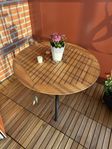 Helt nytt soffbord i teak & aluminium – Ø90 cm – Mio