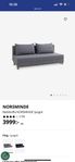 oanvänd bäddsoffa 