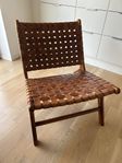 2 st Loungefåtölj i konjak/teak