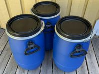 Plasttunna med lock och klämring, 30 L