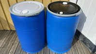Plastfat/tunna med lock och låsring, 200L