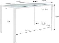Ny! ML-Design Matbord/Skrivbord 120* 70* 75 cm. Metall/glas