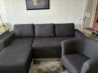 bäddsoffa fåtölj 