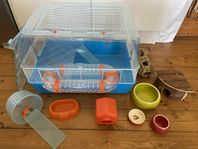 Hamsterbur med tillbehör 