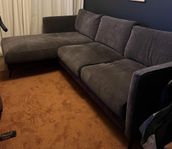 Soffa med schäslong, 3-sits