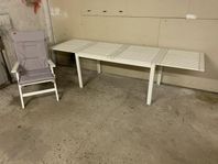 Äpplarö stort bord med 10 stolar 