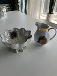 Skål och tillbringare med fruktmotiv