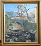 Målning "Broar" Soller Mallorch (Mallorca?)