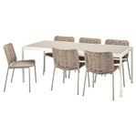 IKEA SEGERÖN / TEGELÖN Bord och 6 stolar, utomhus vit/beig