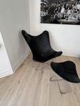 fladdermusfåtölj och fotpall cuero 